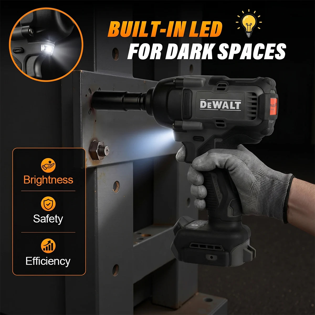 Chave Impacto DeWalt DCF90M 20V 130Nm Compacta - Só Corpo - D.M.A Loja Tech