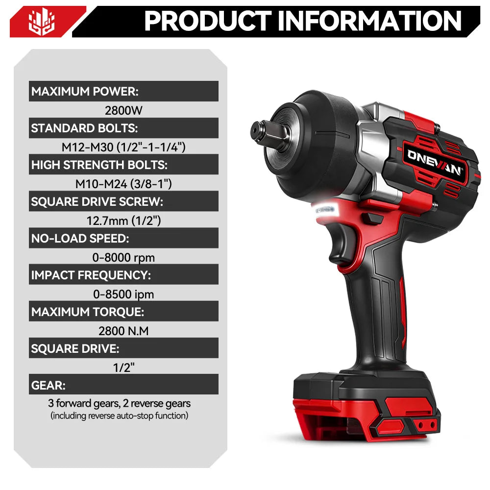 Chave Impacto 2800Nm 1/2" Brushless Monstra - D.M.A Loja Tech