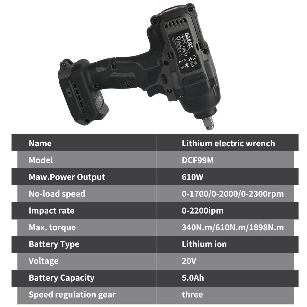 Chave Impacto DeWalt DCF90M 20V 130Nm Compacta - Só Corpo - D.M.A Loja Tech