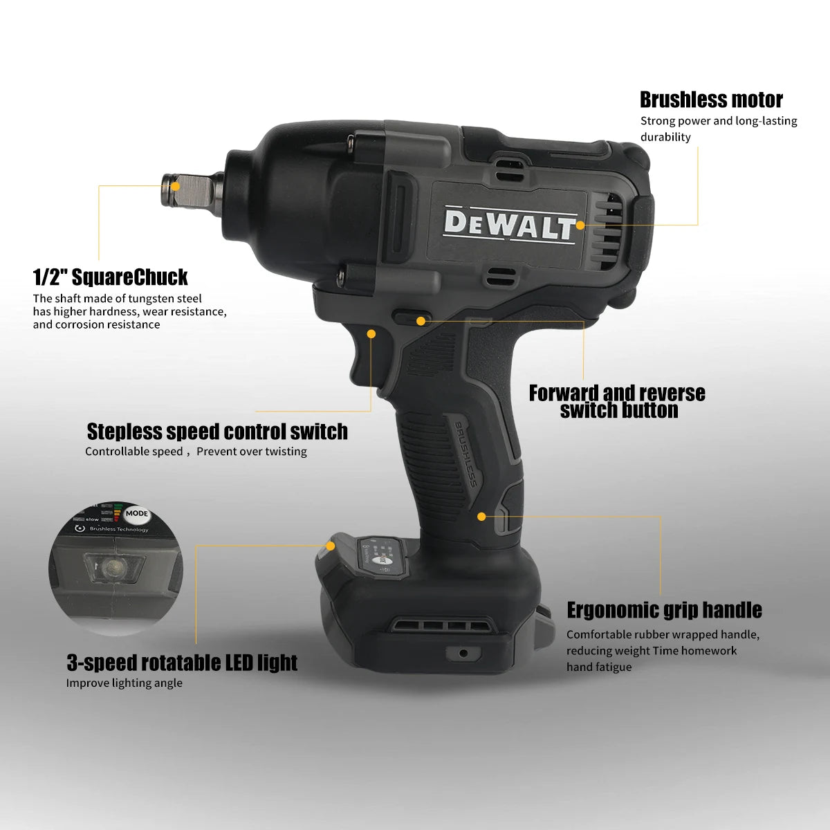 Chave Impacto DeWalt DCF90M 20V 130Nm Compacta - Só Corpo - D.M.A Loja Tech