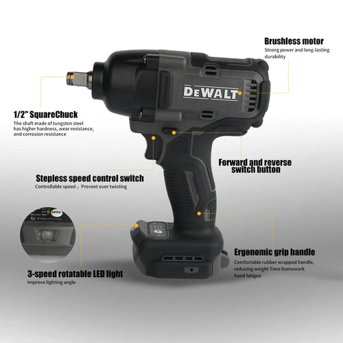Chave Impacto DeWalt DCF90M 20V 130Nm Compacta - Só Corpo - D.M.A Loja Tech
