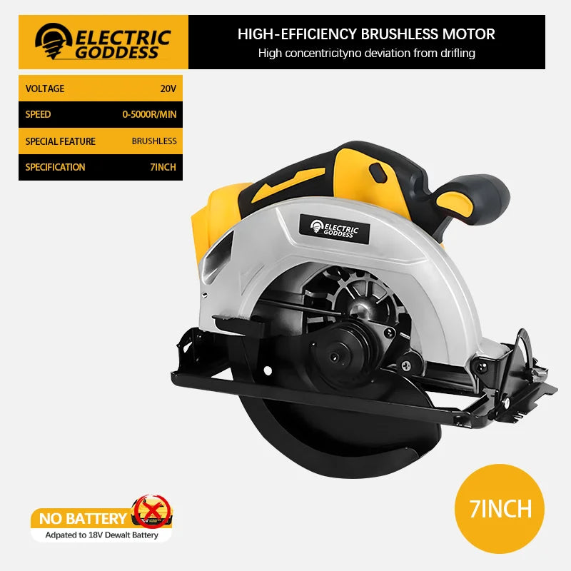 Serra Circular 7 Pol 20V 5000RPM Brushless 45° - D.M.A Loja Tech