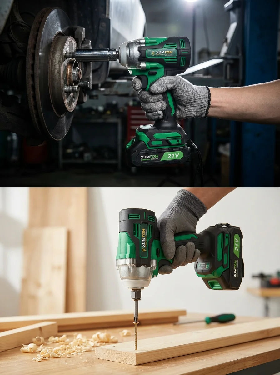 Chave de Impacto Elétrica 21V 400Nm com 2 Baterias + Maleta - Parafusadeira Profissional