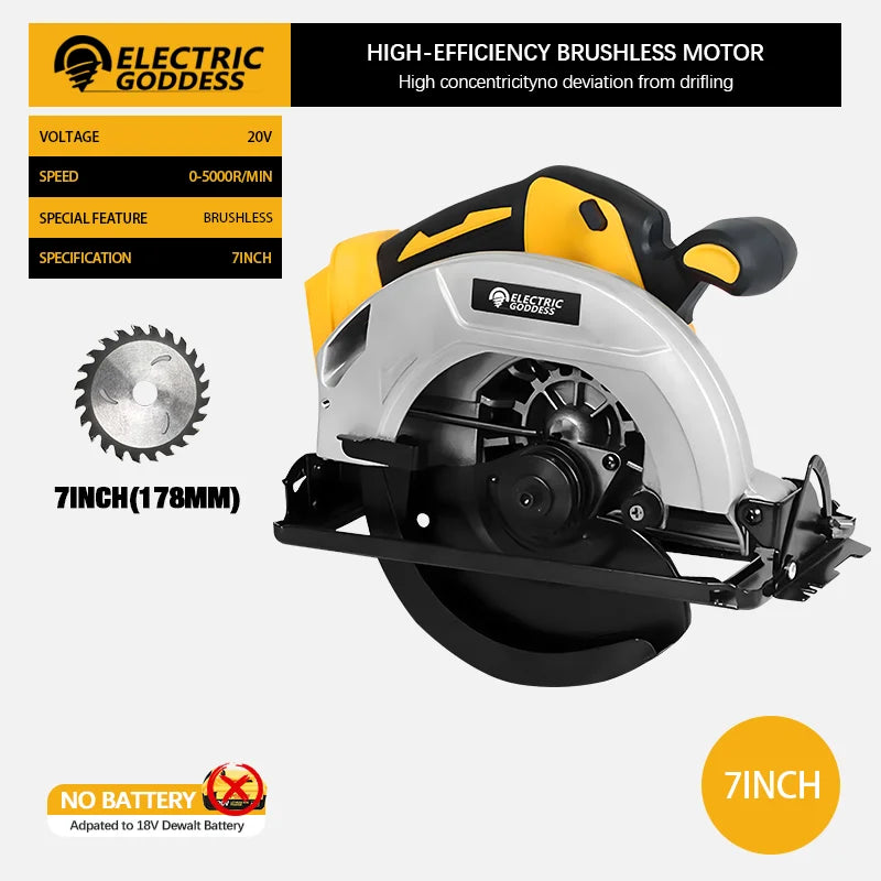 Serra Circular 7 Pol 20V 5000RPM Brushless 45° - D.M.A Loja Tech