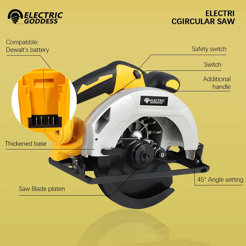 Serra Circular 7 Pol 20V 5000RPM Brushless 45° - D.M.A Loja Tech